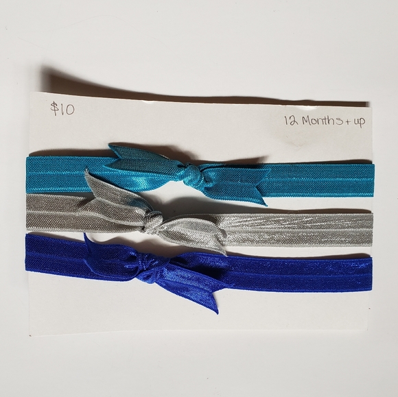 3/$20 blue Baby Girls bow headband hair accessories set of 3, Size 12 months - Picture 1 of 6